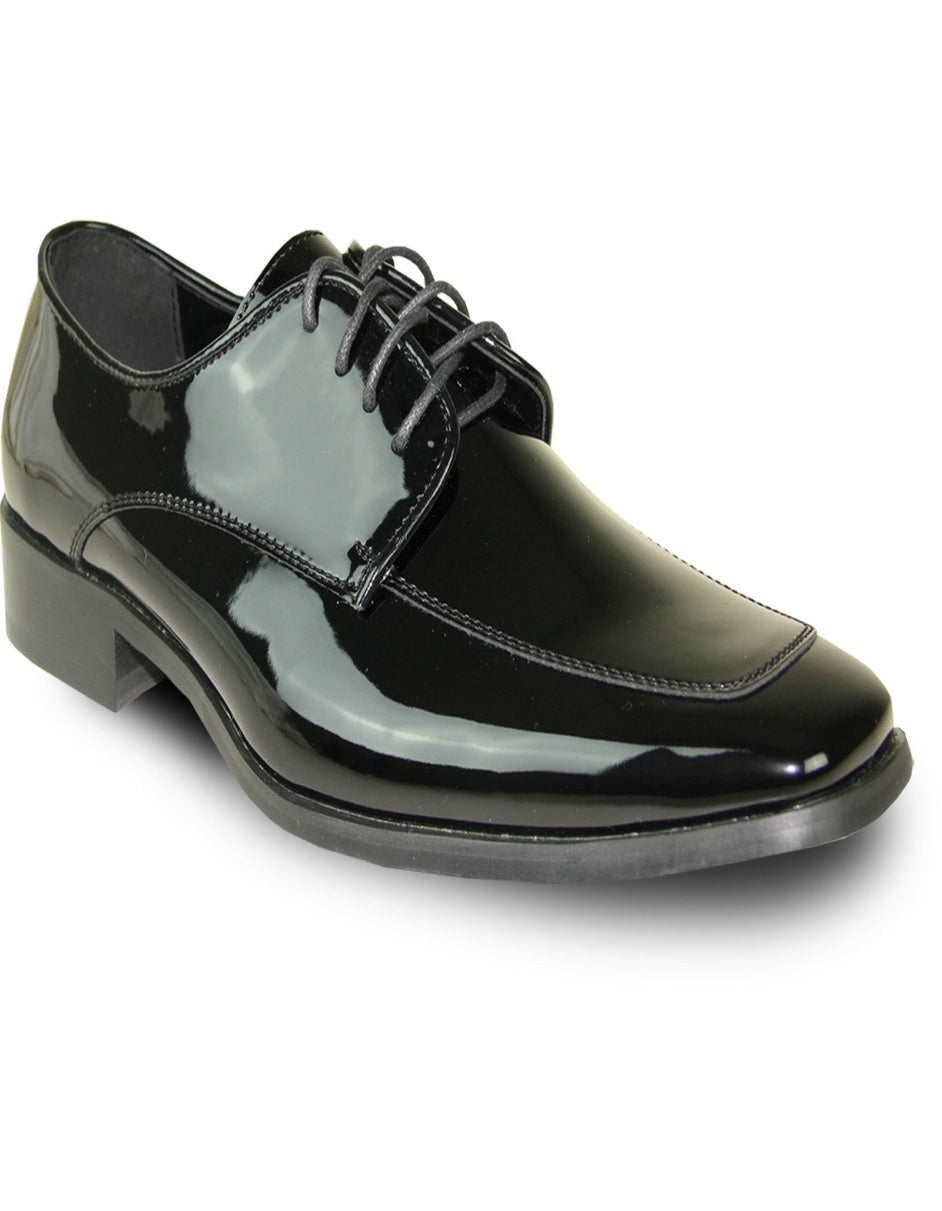 Black Men's Classic Moc Toe Patent Tuxedo Prom 2025 Shoe - 6.5M