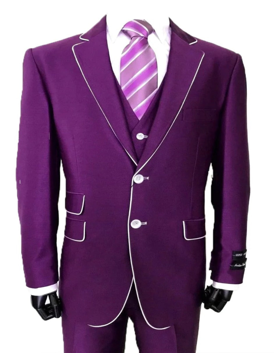 Purple Prom Suit - Purple Prom Outfit - Purple Prom  Shiny  Sharkskin Tuxedo