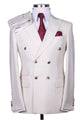 Best Mens Designer Modern Fit Double Breasted Wool Suit with Gold Buttons in White  - For Men  Fashion Perfect For Wedding or Prom 2025 or Business  or Church