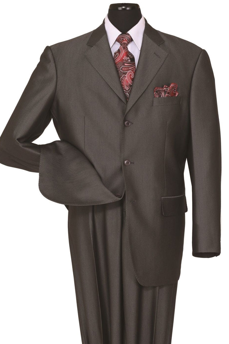 "Sharkskin Suit Men's Classic Fit 3-Button in Black  Weave" - 38 Long