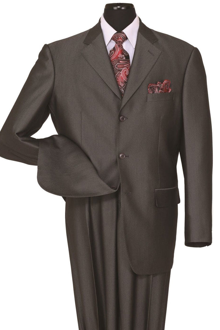 "Sharkskin Suit Men's Classic Fit 3-Button in Black  Weave"