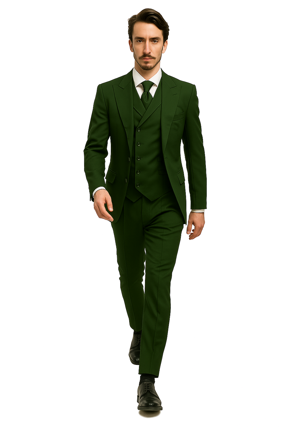 Mens 1930s Suits - Hunter Green Suit - 38 Short Jacket+32 Waist Adjust 28to34)(Height: 5 4 to5 7 )(Neck  15-16.5)S-M)