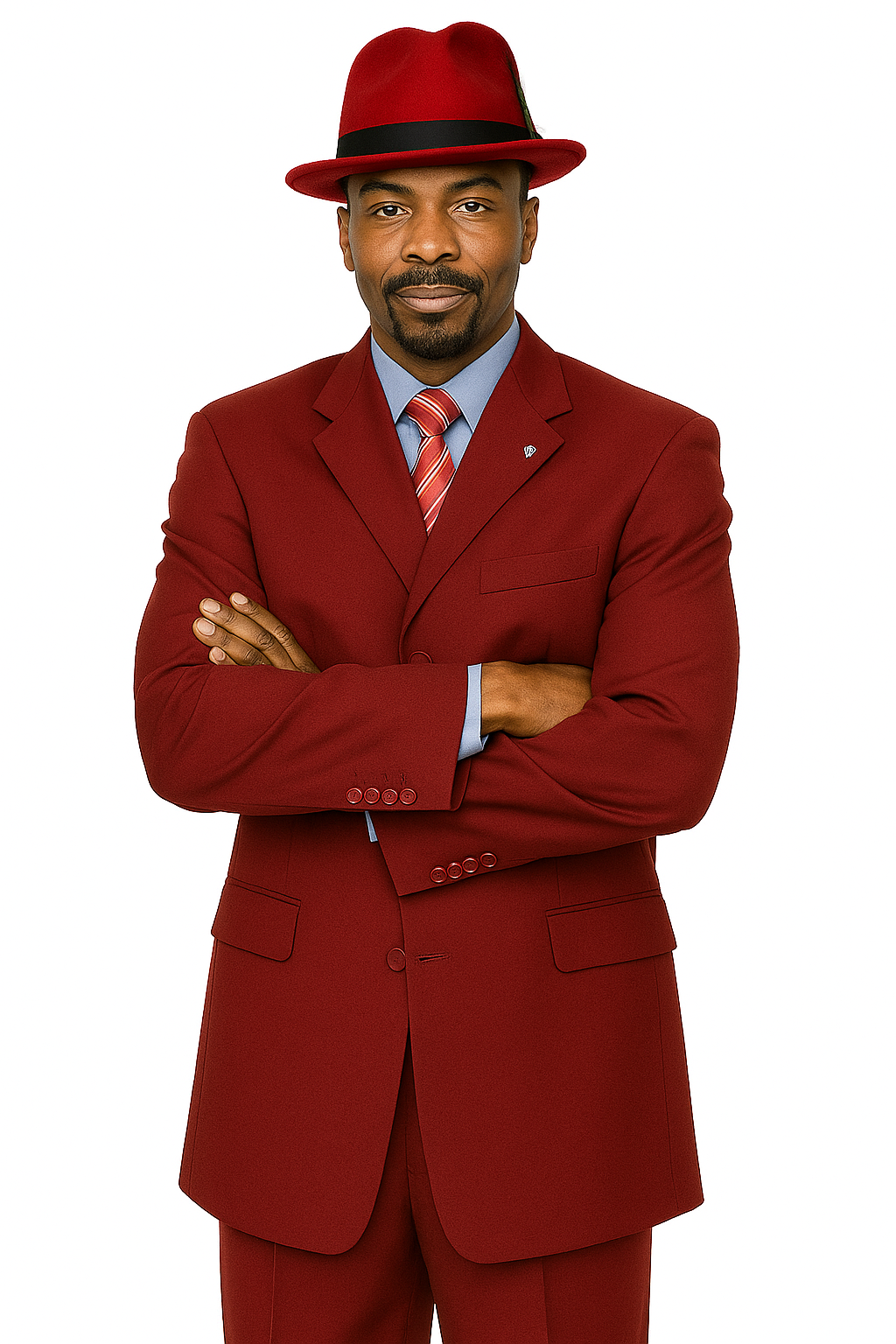 Zoot Suit - Mens 2PC Classic Long Fashion Burgundy Zoot Suit - Coat Size 38