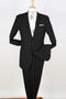 Cheap Priced Suit - Mens Two Button 100% Wool Modern Fit Extra Long Suit For Tall Men in black