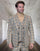 Tan Plaid Suit - Camel Khaki Tan Beige Color -  Double Breasted  Vested Mens Suit Windowpane Pattern - Modern Fit