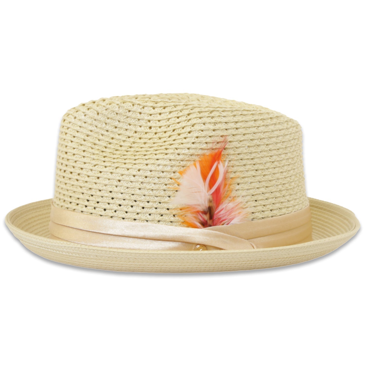 Castor Crushable Straw Hat Fedora in Tan - Small