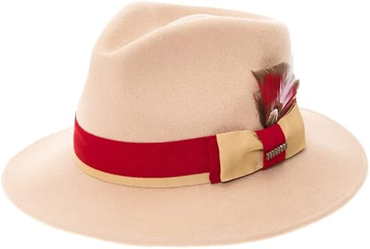 Grayson Fedora Crushable 100% Australian Wool Traveler Two Tone Tan Hat - Small