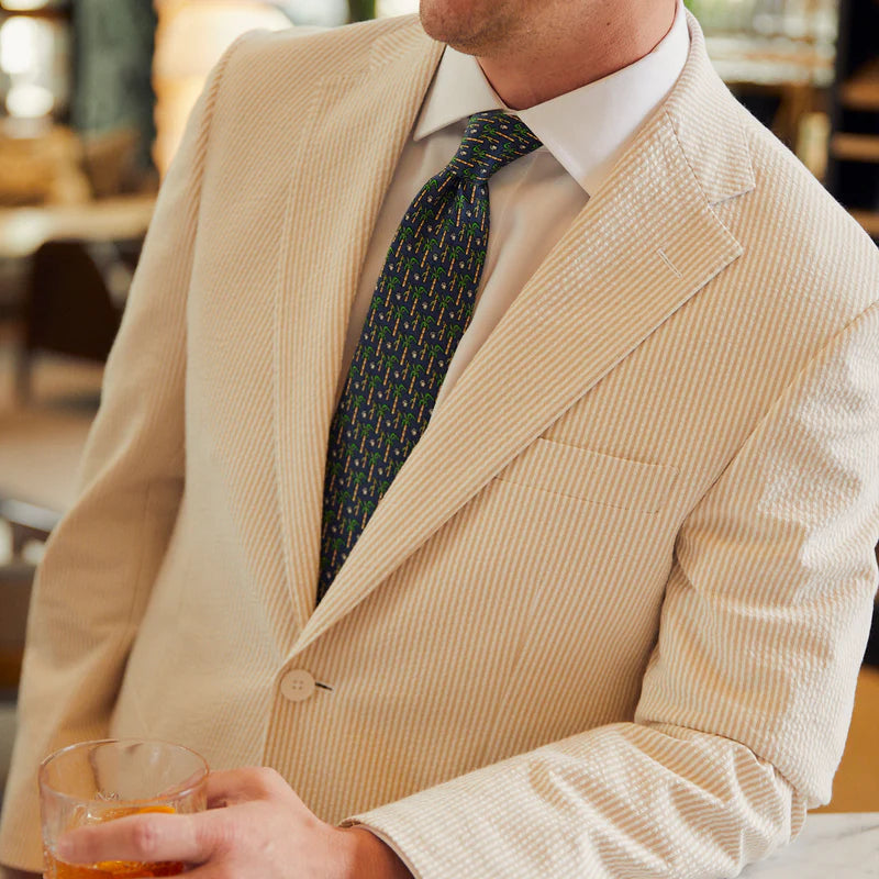 Seersucker Blazer - "Tan Bisque"  Seersucker Sport Coat Tan Bisque Seersucker Stretch Sport Coat