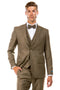 Cheap priced Suit- Men's Two Button Vested Vintage Style Tweed Wedding Tan Suit