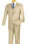 Cheap Priced Suit - Mens Basic 2 Button Vested Slim Fit Tan Suit