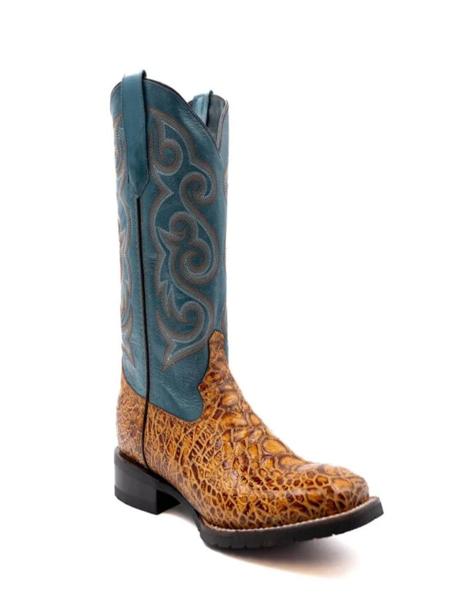 Men's Ferrini Kai Sea Turtle Print Boots Handcrafted Tan - 8D