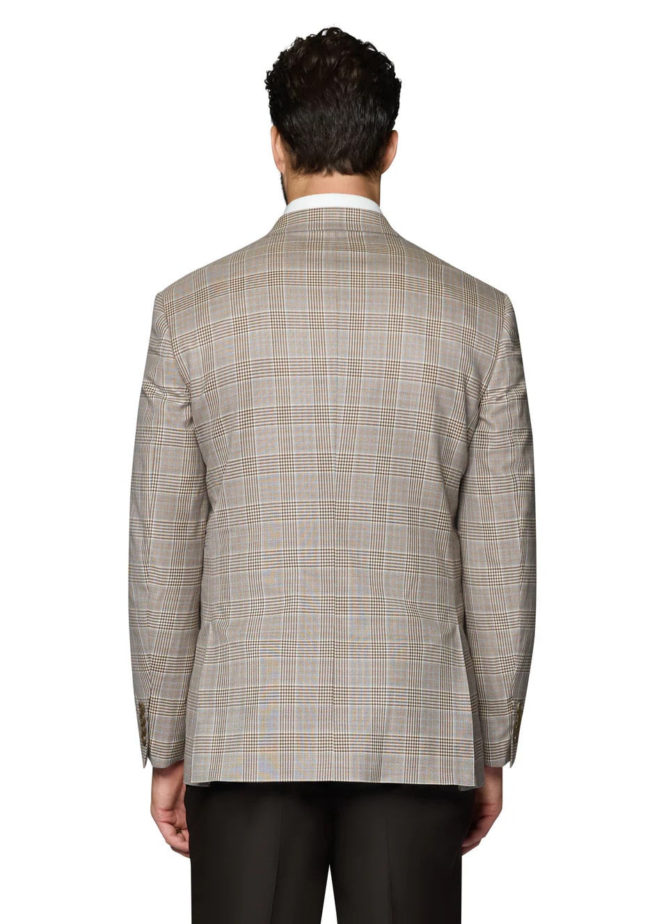 Tan Plaid Wool Sport Coat Modern Fit Blazer - 52 Long