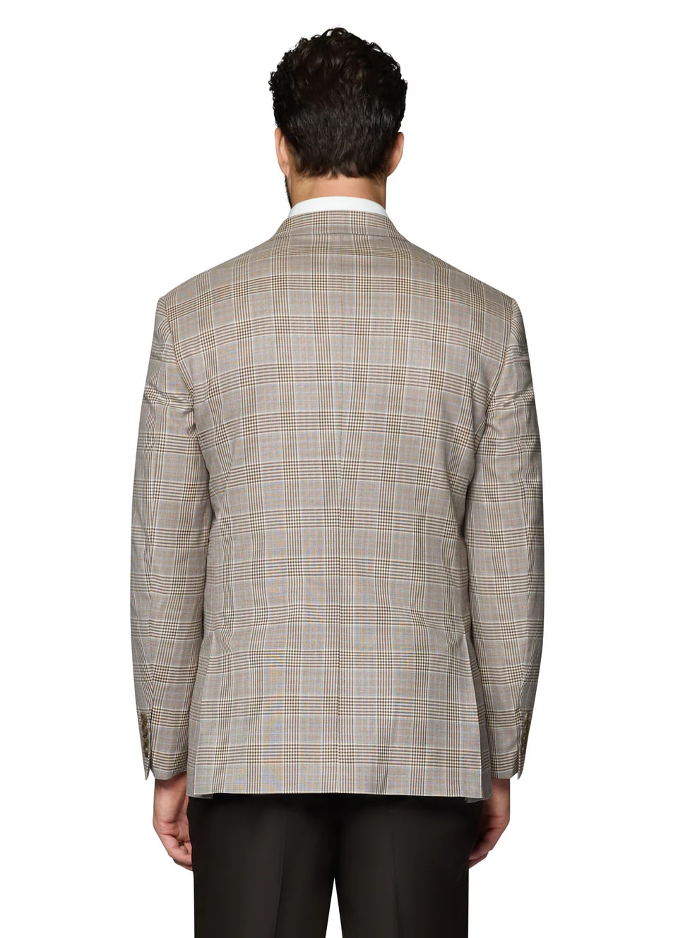 Tan Plaid Wool Sport Coat Modern Fit Blazer