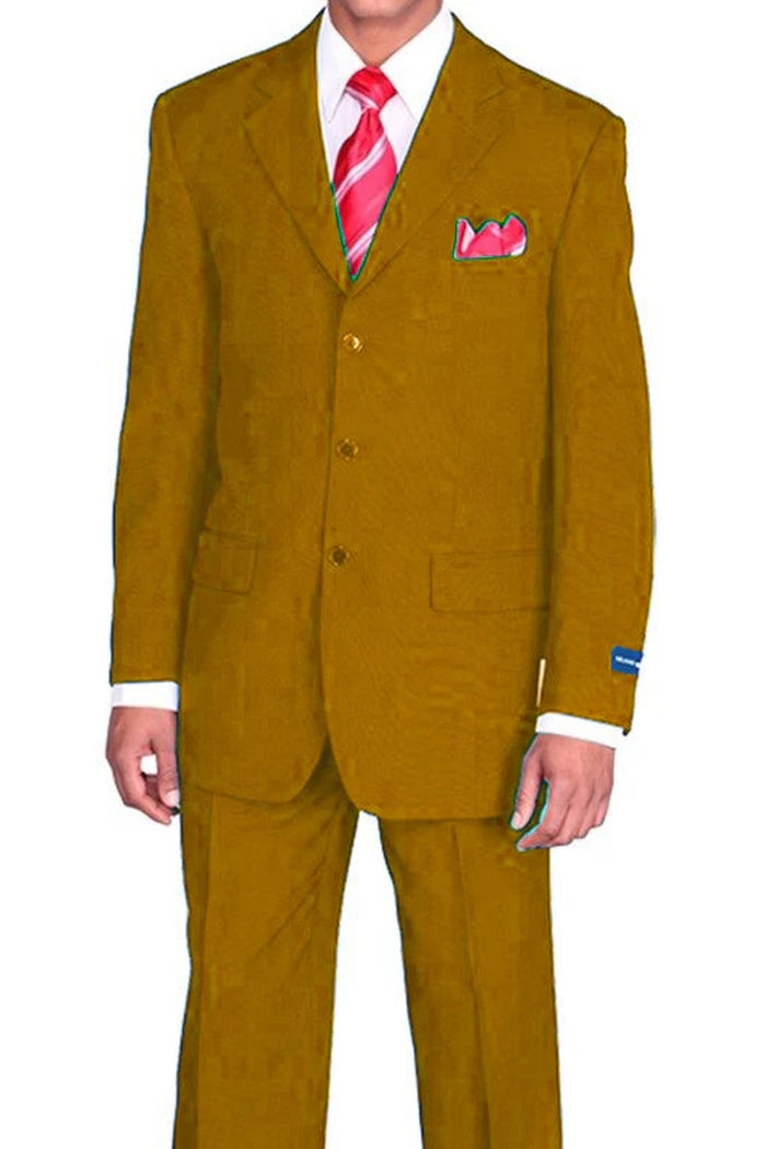 Cheap Priced Suit- Mens 3 Button Classic Fit Poplin Tan Suit