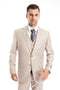 Cheap priced Suit - Men's Vested Two Button Solid Color Wedding & Business Tan Suit
