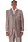 Cheap priced Suit - Mens 3 Button Vested Wide Peak Lapel Two Tone Sharkskin Tan Suit