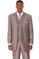 Cheap priced Suit - Mens 3 Button Vested Wide Peak Lapel Two Tone Sharkskin Tan Suit