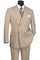 Cheap priced Suit - Mens Double Breasted Windowpane Plaid Tan Suit