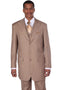 Cheap Priced Suit  - Mens Vintage Vested Gangster Bold Pinstripe Fashion Tan Suit