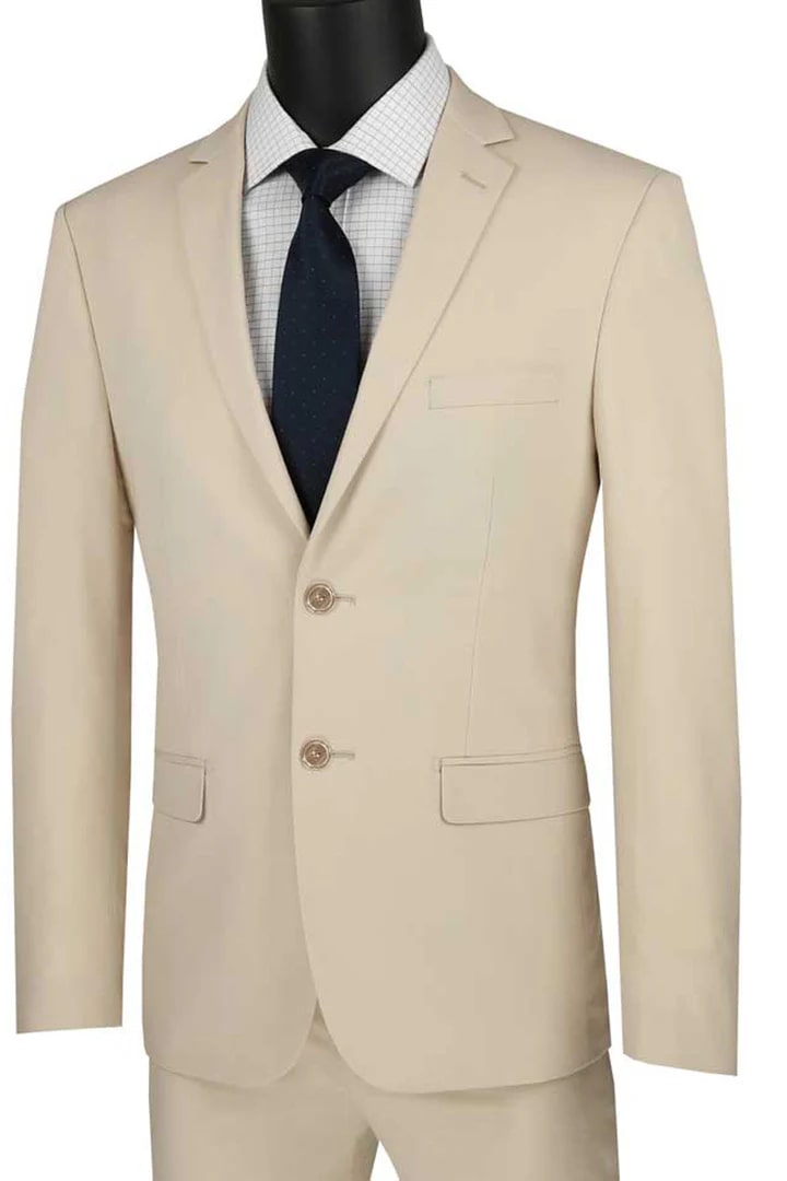 Cheap Suit - Mens Ultra Slim Fit Stretch Tan Suit