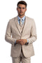 Cheap Priced Suit  Men's Two Button Basic Hybrid Fit Vested Tan Suit