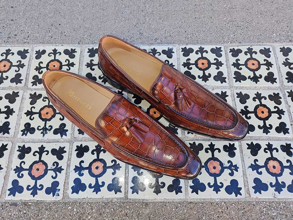 Tassel Loafer With Gator Print - 7.5