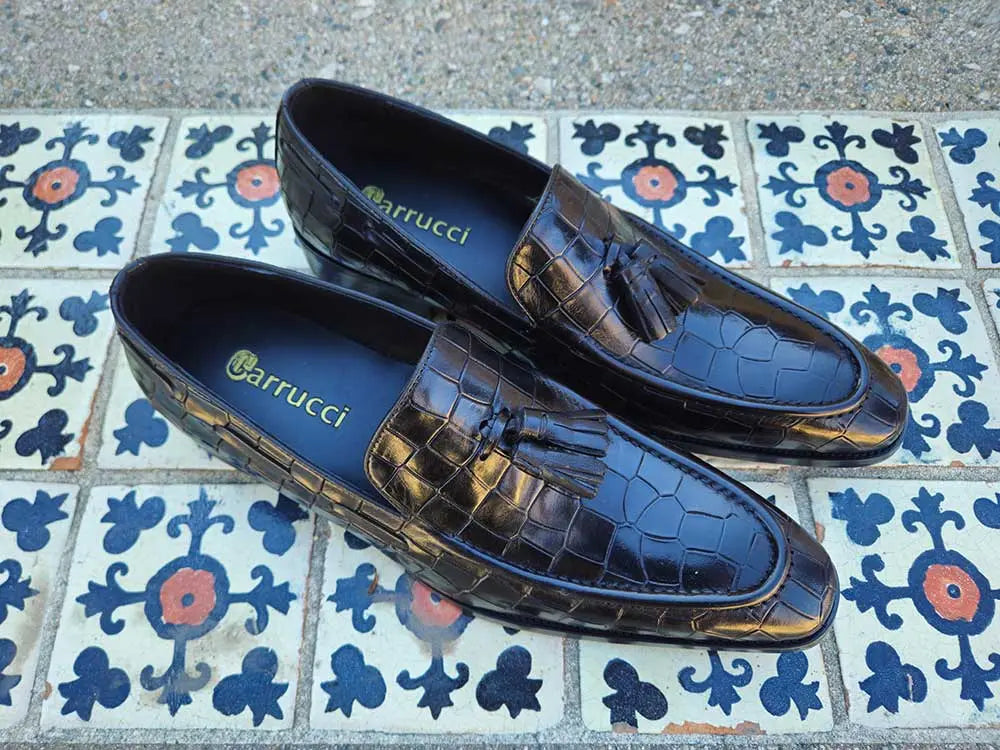 Tassel Loafer With Gator Print - 7.5