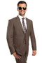 Cheap Priced Suit - Men's Two Button Regular Fit Micro Pinstripe Business Taupe Suit