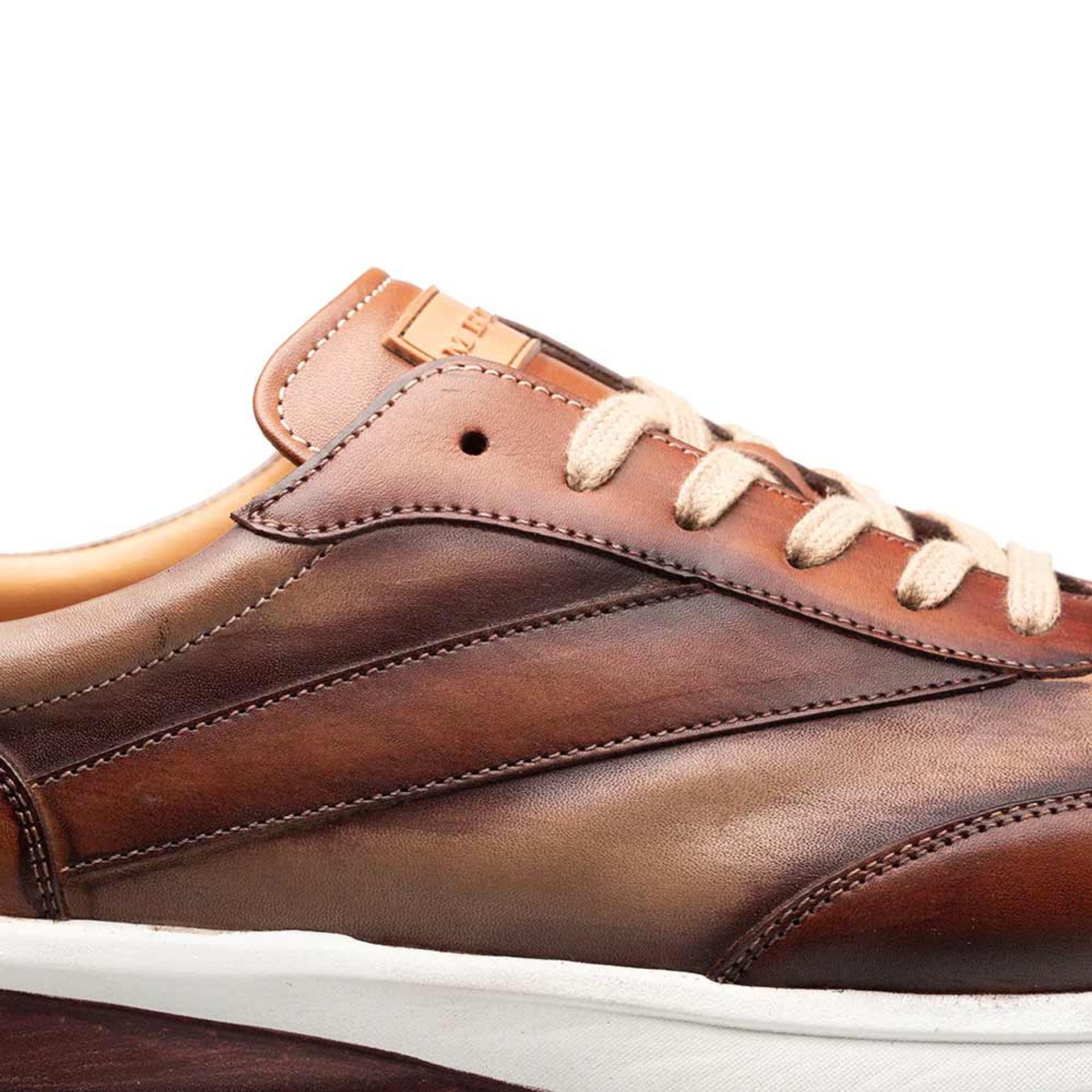 Men's Magico Tan/Taupe Two-Toned Sneakers By Mezlan Made In Spain Brand - 8