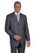 "Grey Wool Feel - Designer Brand Classic 3 Button Pinstripe Men's Suit"