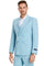Cheap Priced Suit - Men's Slim Fit Double Breasted Summer Pastel Suit Teal Blue Pinstripe Teal and Turquoise Prom 2025 Suits