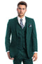 Cheap Priced Suit- Men's Two Button Slim Fit Basic Vested Wedding Teal Green Suit