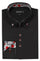 Men's 3 Button High Collar Black George Shirts