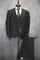 Mens Three Button Notch Lapel Plaid Pattern Suit Charcoal