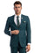Cheap Priced Suit - Men's Basic 2 Button Slim Fit Wedding Teal Green Suit