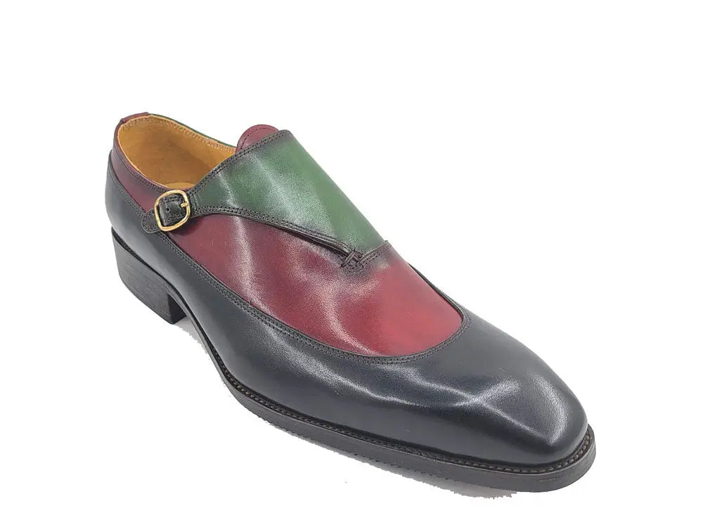 Tri-Tone Single Monk Strap Slip-on - 7.5