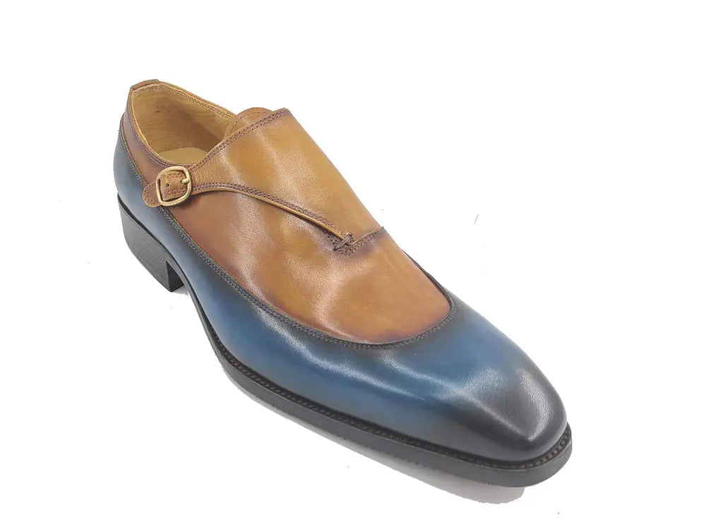 Tri-Tone Single Monk Strap Slip-on - 7.5