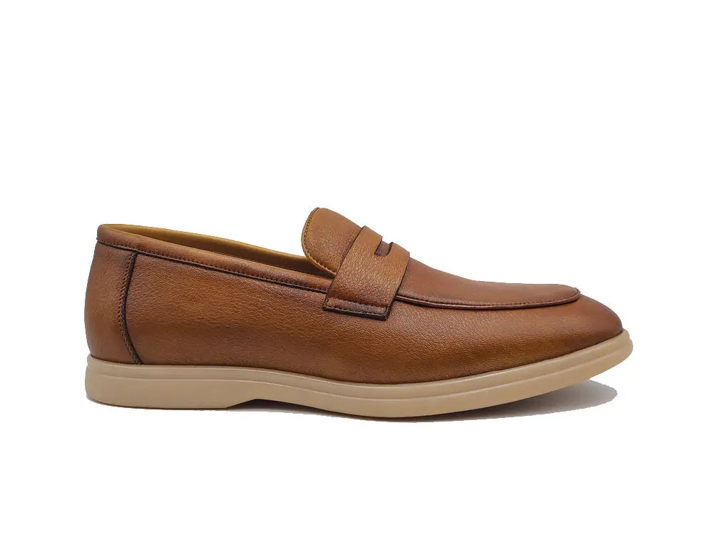 Tumble Calfskin Penny Loafer - 8.5
