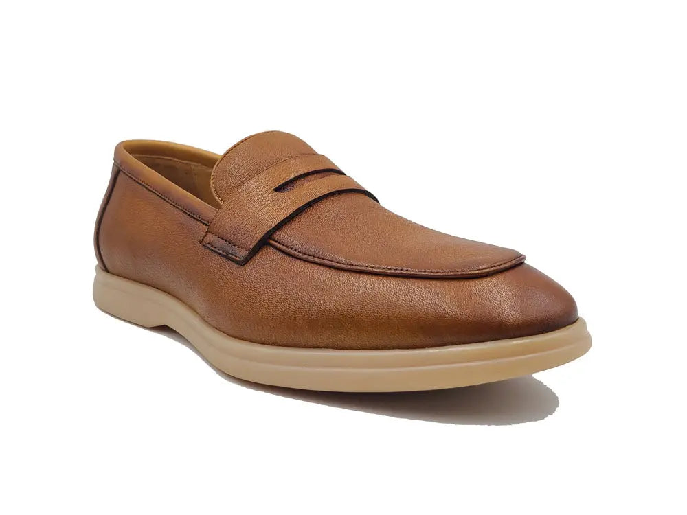 Tumble Calfskin Penny Loafer - 8.5