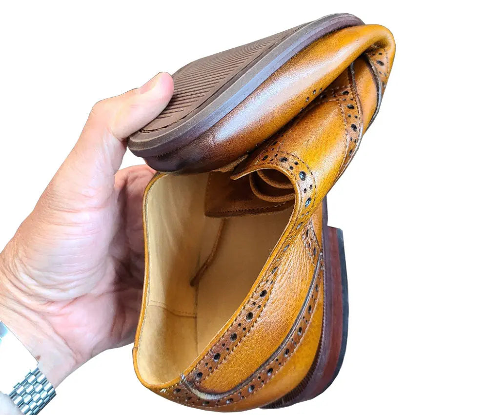 Tumbled Leather Blucher style Oxford with Flex Sole - 10