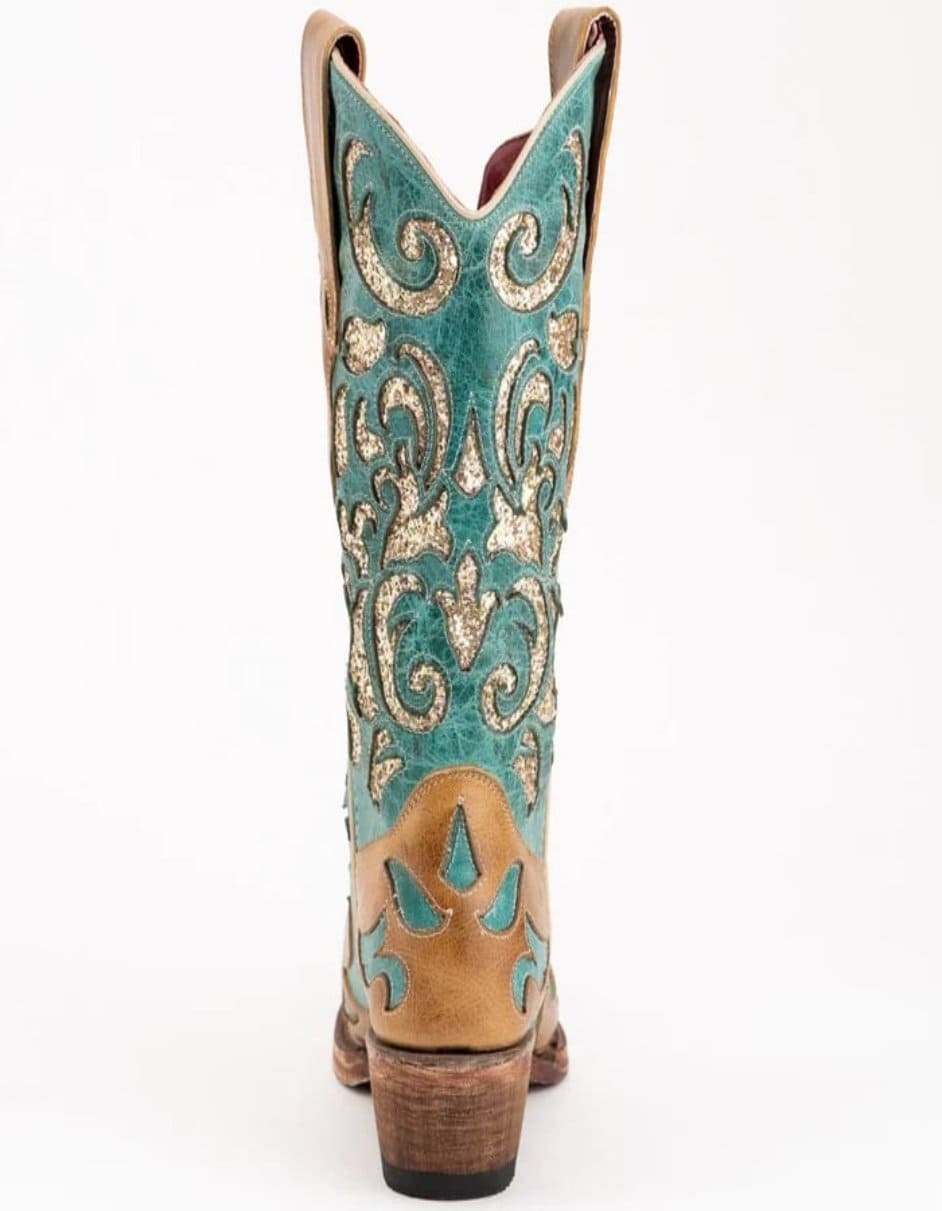 Ferrini Women's Glitz Snip Toe Boots Handcrafted - Antique Saddle - 6B