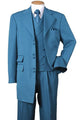 Cheap Suit - Mens Double Button Vested Fashion Zoot Turquoise homecoming  Suit