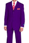 "Classic Fit Men's Poplin Suit - 3 Button Style in Purple"