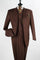 "Classic Fit Men's 3-Button Vested Suit with Flat front Pants - Chocolate Brown"