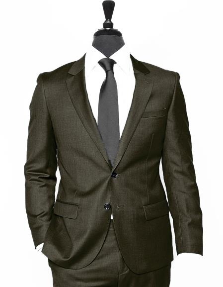 Mens Summer Linen suit -Chocolate Suit For Man Side Vented Modern Fit Notch Lapel