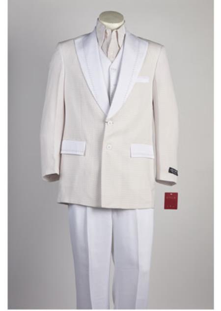 Mens New Years Outfit-Men's 2 Button Suit All White Suit For Men - Short 36