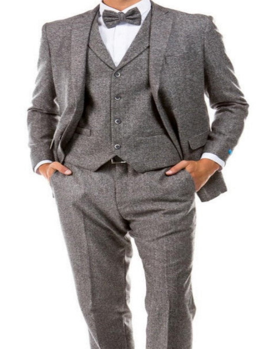 Mens Single Breasted Two Button Modern Fit Suit Grey