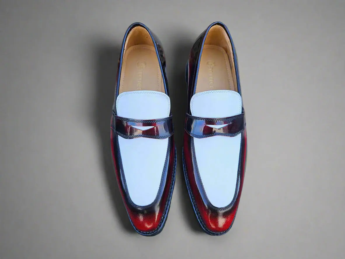 Two Tone Patent Leather Penny Loafer - 7.5