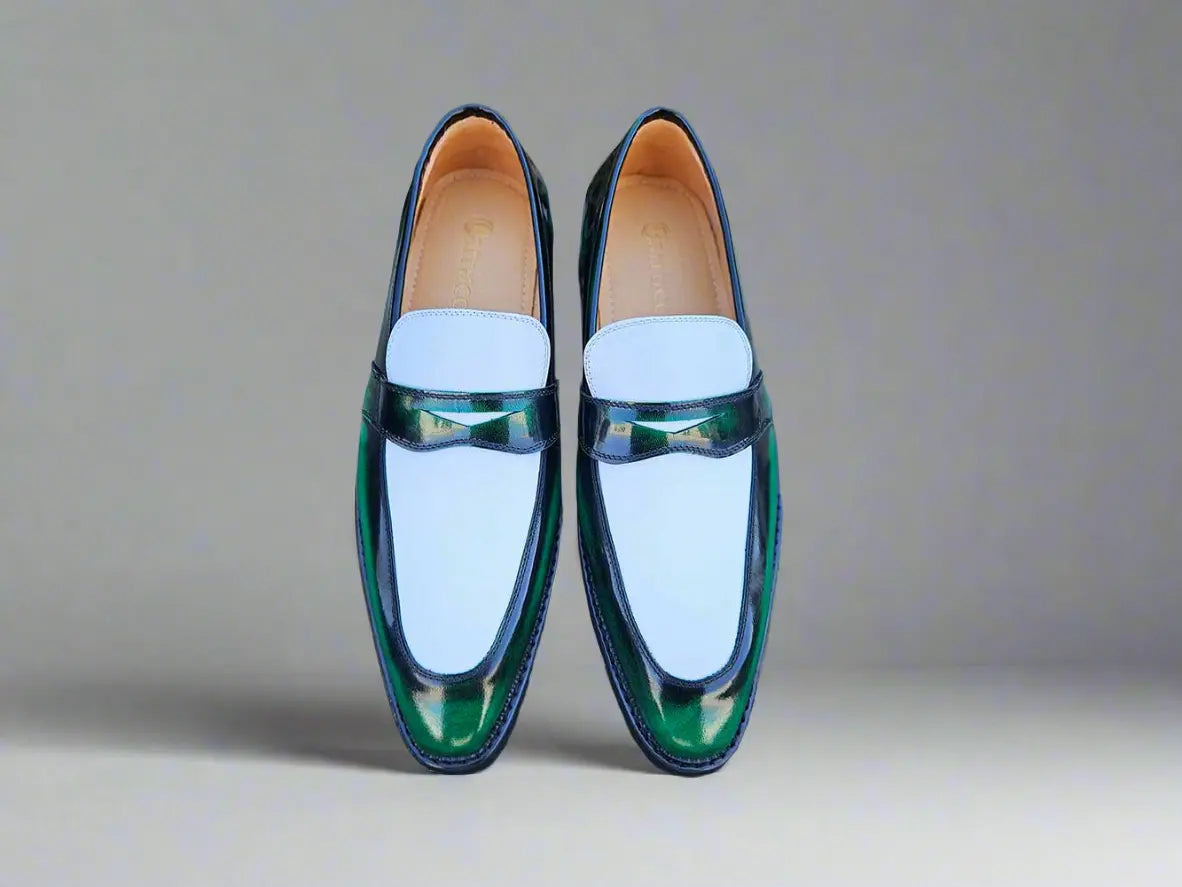 Two Tone Patent Leather Penny Loafer - 7.5