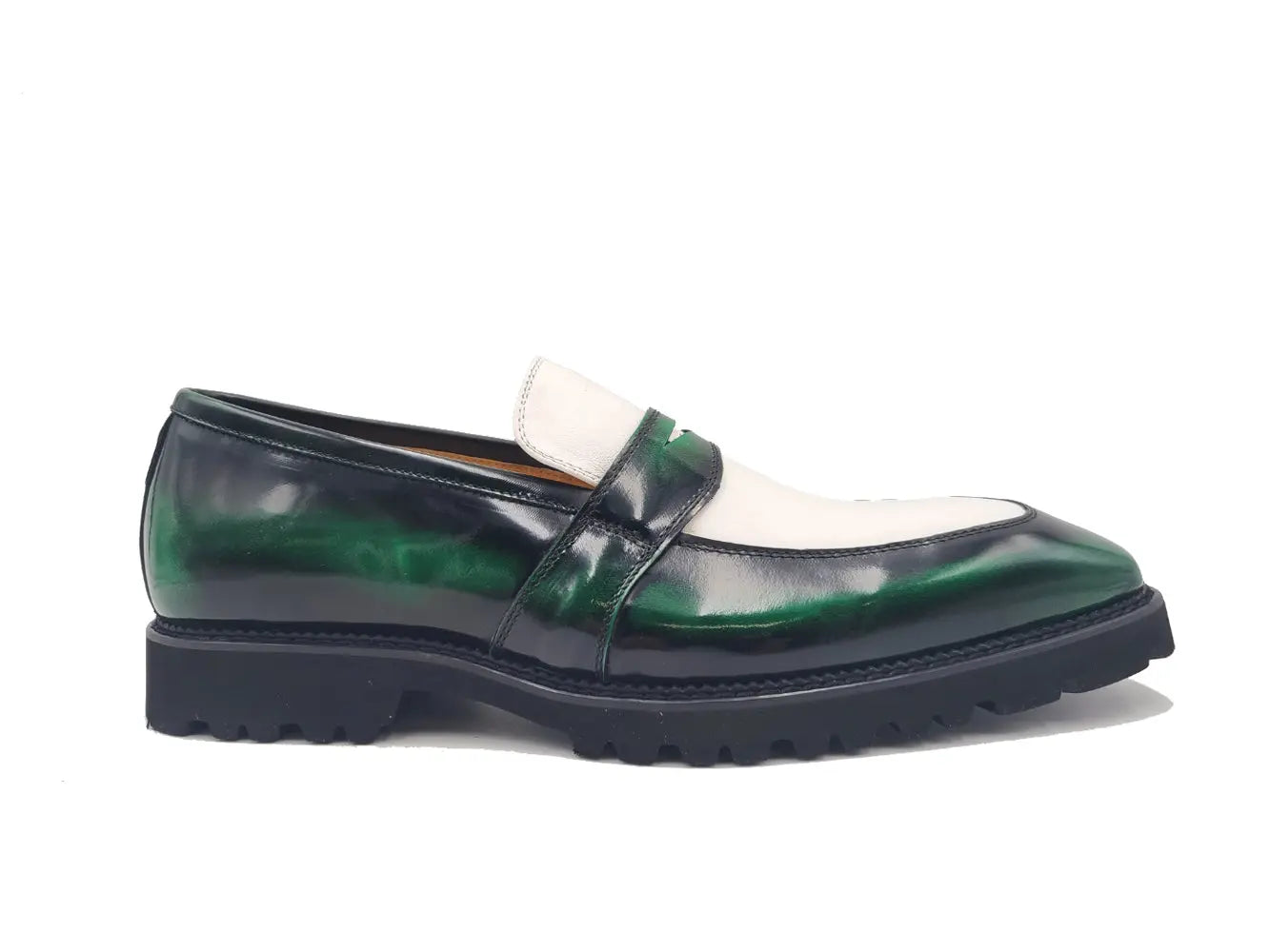 Two Tone Patent Leather Penny Loafer - 7.5